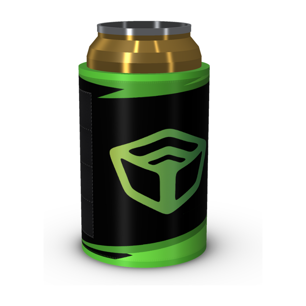Stubby Cooler - Black/Green Lightning