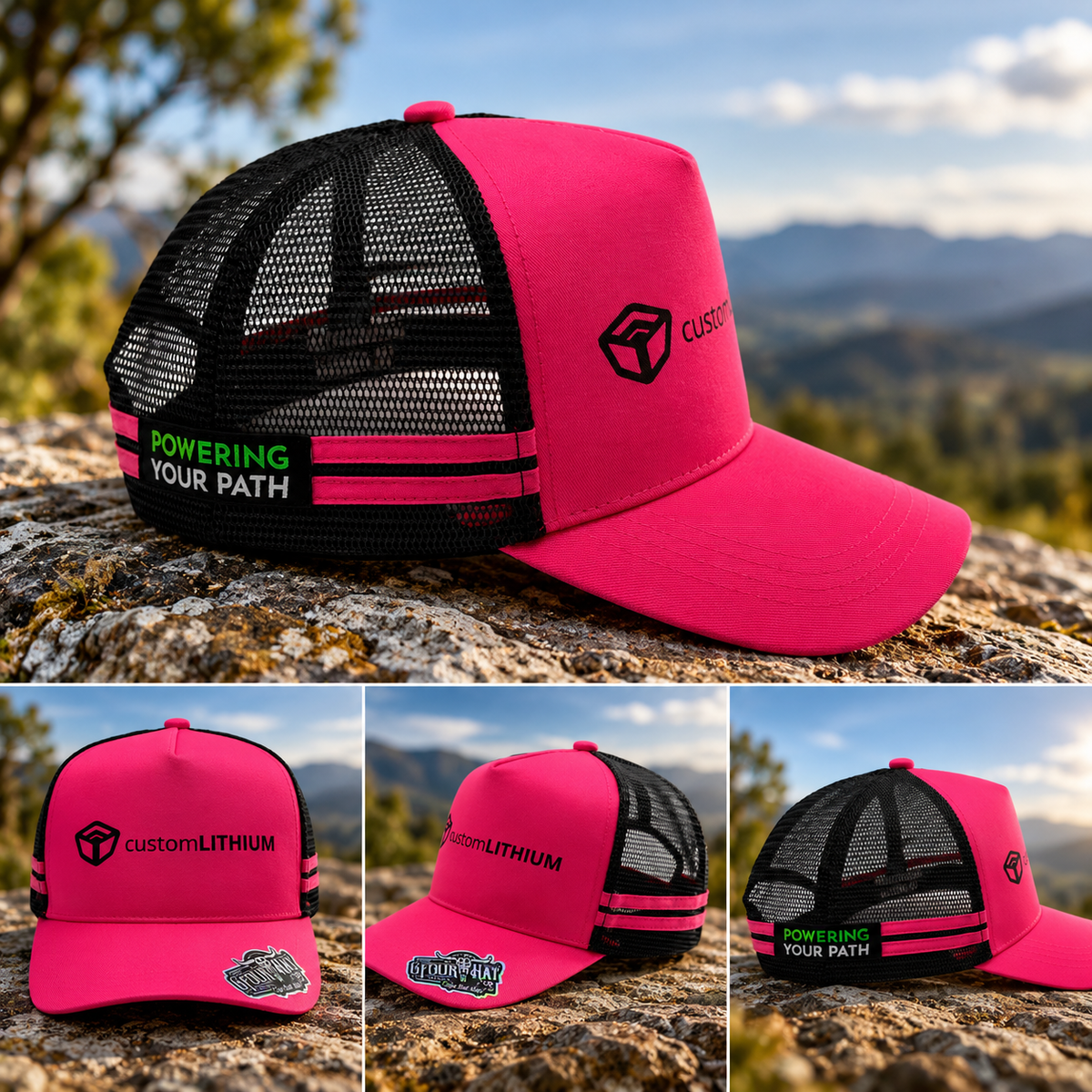 Custom Lithium Trucker Hat - Pink