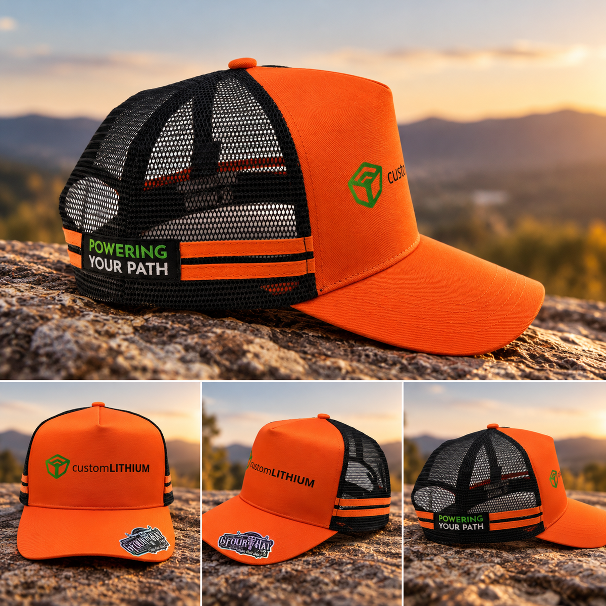 Custom Lithium Trucker Hat - Orange
