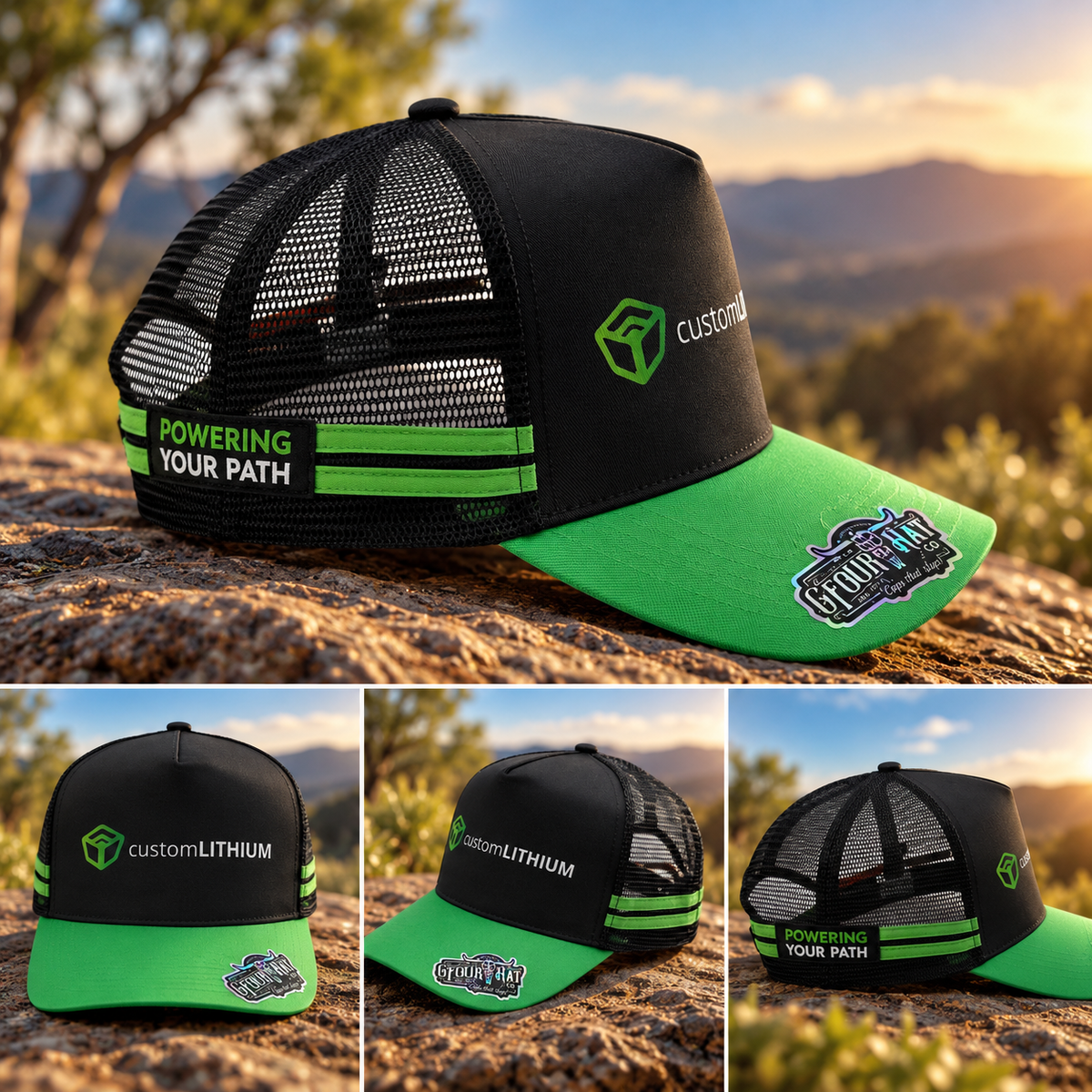 Custom Lithium Trucker Hat - Green
