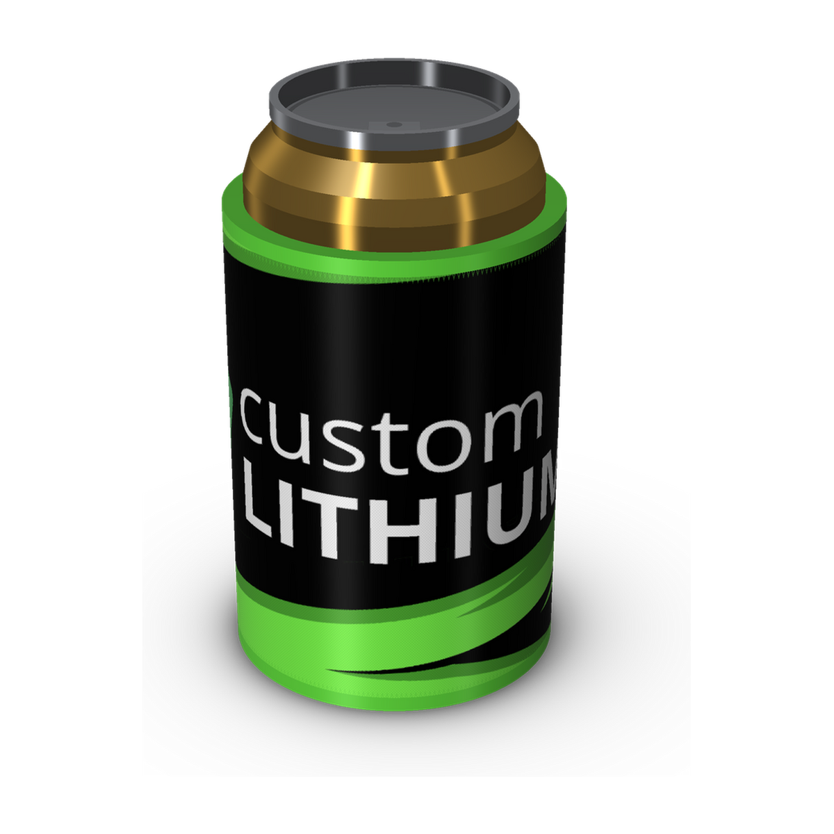 Stubby Cooler - Black/Green Lightning